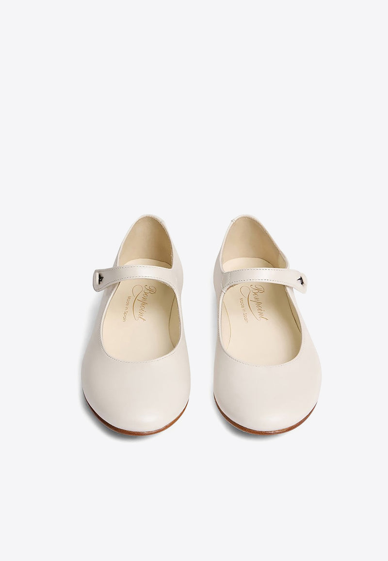 Bonpoint Girls Ella Mary-Jane Ballet Flats Cream S04GSOL00002-BLE/O_BONPO-003