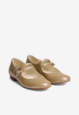 Bonpoint Girls Tam Mary-Jane Ballet Flats Gold S04GSOL00006-ALE/O_BONPO-032C