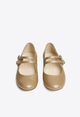 Bonpoint Girls Tam Mary-Jane Ballet Flats Gold S04GSOL00006-ALE/O_BONPO-032C