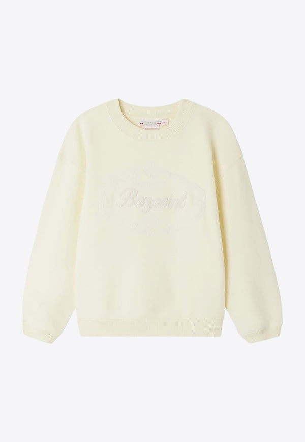 Bonpoint Girls Tayla Logo Embroidered Sweatshirt Yellow S04GSWK00001-ACO/O_BONPO-131A