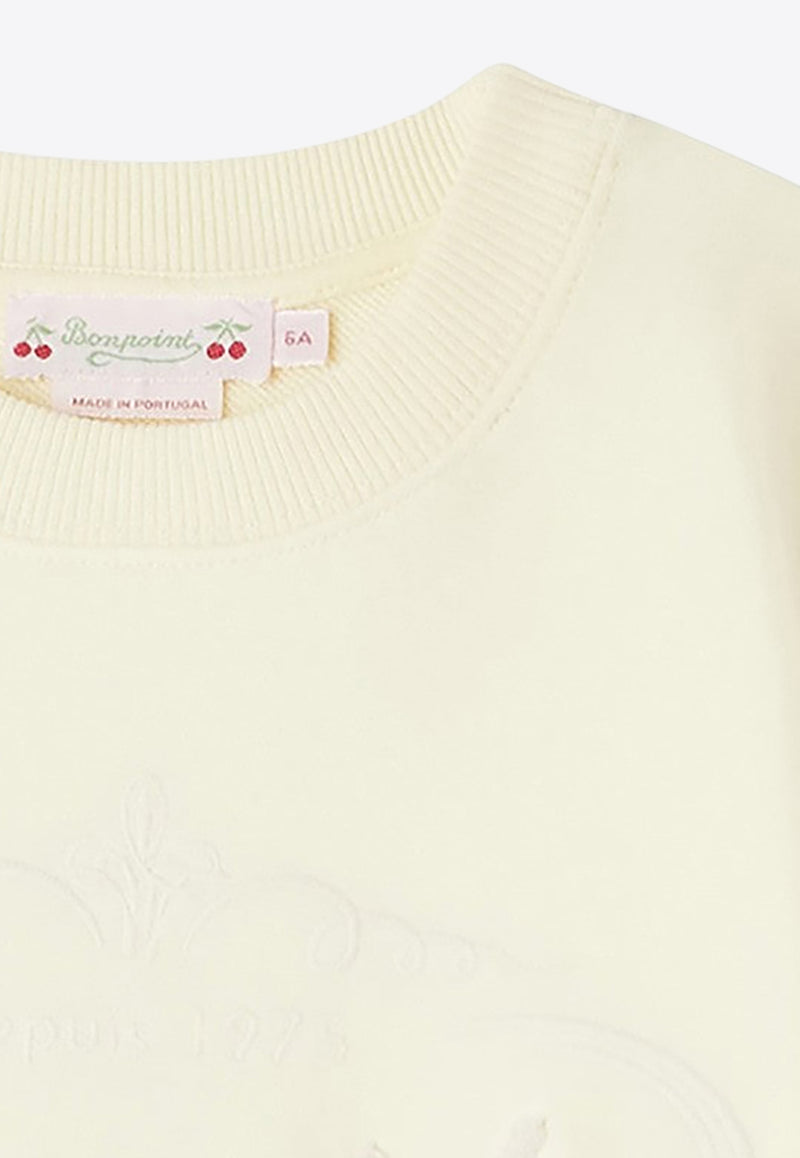 Bonpoint Girls Tayla Logo Embroidered Sweatshirt Yellow S04GSWK00001-ACO/O_BONPO-131A