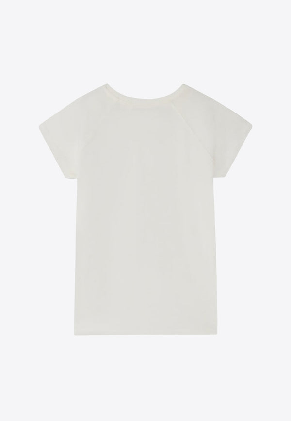Bonpoint Girls Asmae Embroidered Crewneck T-shirt White S04GTSK00002-BCO/O_BONPO-102