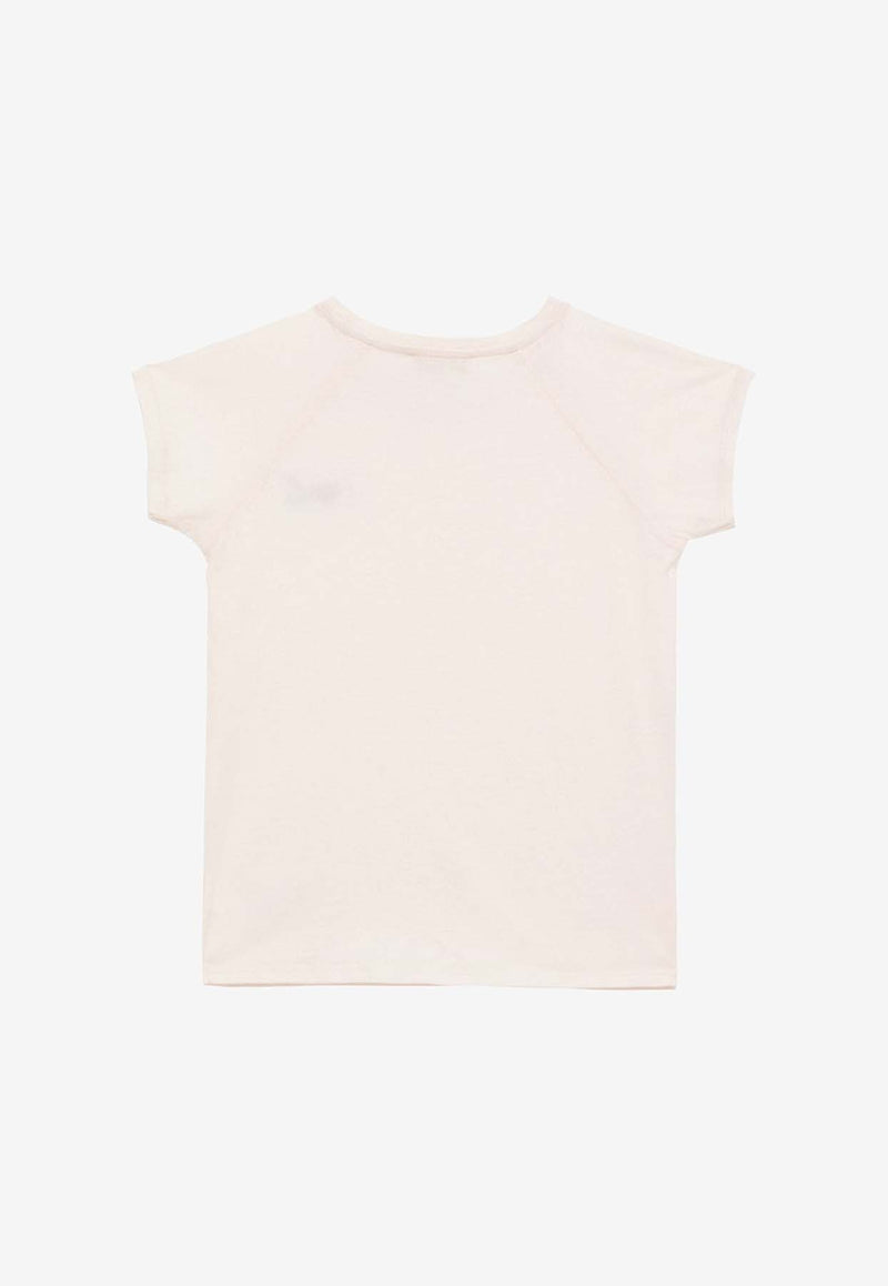 Bonpoint Girls Asmae Short-Sleeved T-shirt S04GTSK00002CO/O_BONPO-121A Pink