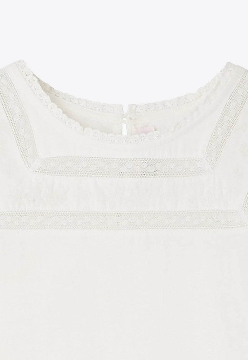 Bonpoint Girls Fina T-shirt with Lace Inserts White S04GTSK00006-ACO/O_BONPO-002