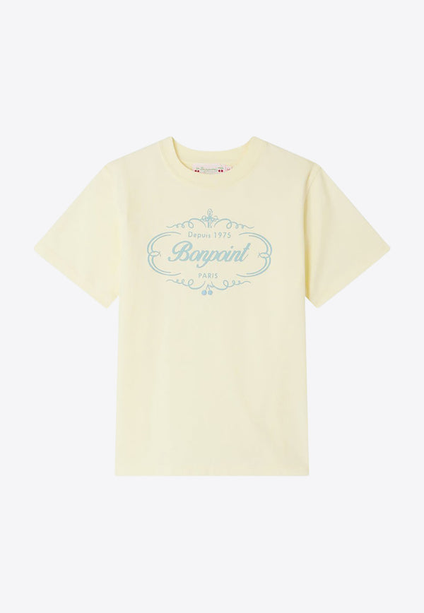 Bonpoint Girls Thida Logo Print T-shirt Yellow S04GTSK00009-ACO/O_BONPO-131A