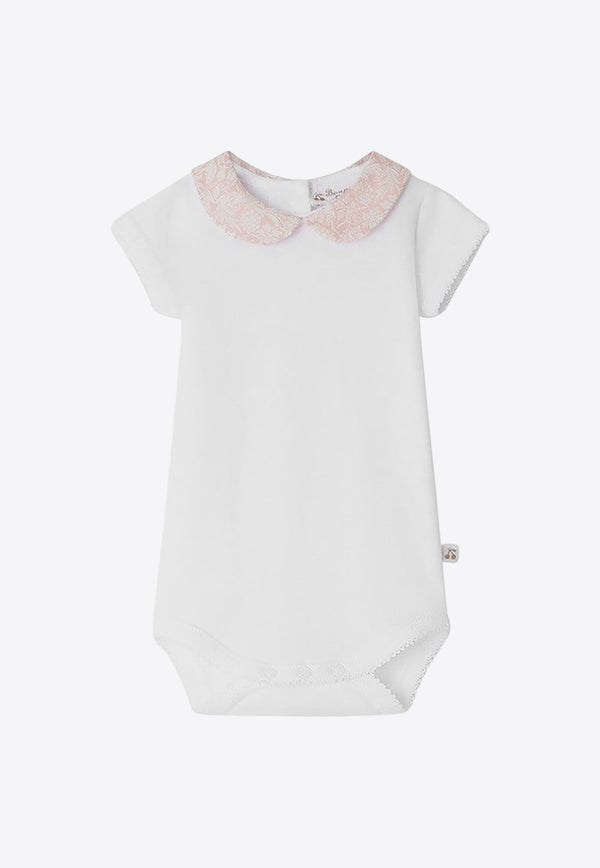 Bonpoint Baby Girls Calix Onesie with Floral Collar Pink S04NUNK00001CO/O_BONPO-521A