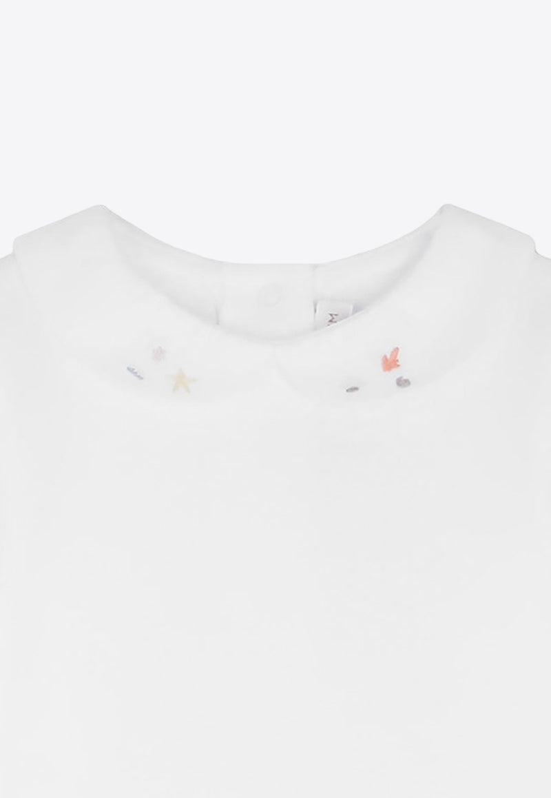 Bonpoint Baby Girls Cygne Embroidered-Collar Onesie White S04NUNK00003CO/O_BONPO-134