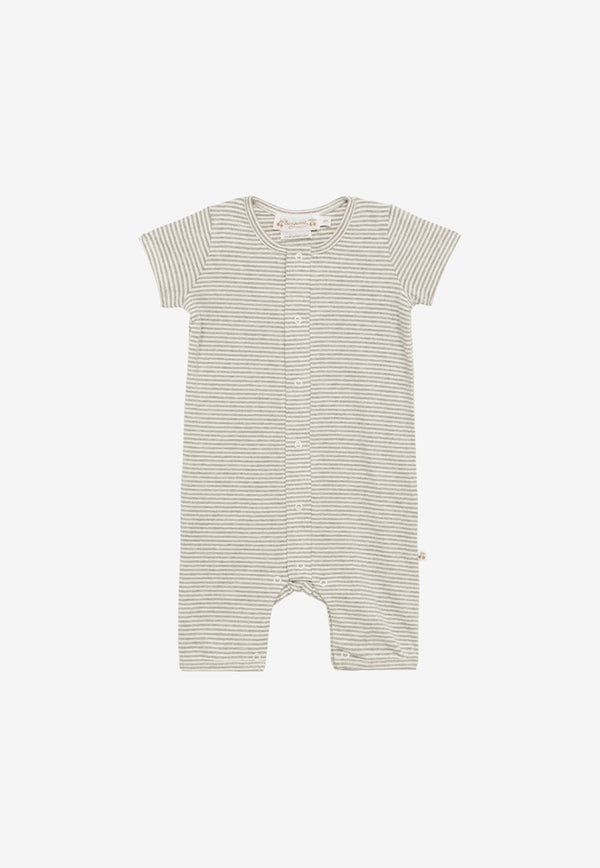 Bonpoint Babies Striped Romper Gray