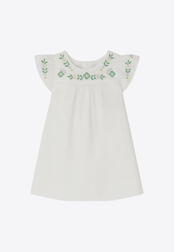 Bonpoint Baby Girls Laurie Embroidered Dress White S04XDRW00004-ACO/O_BONPO-004