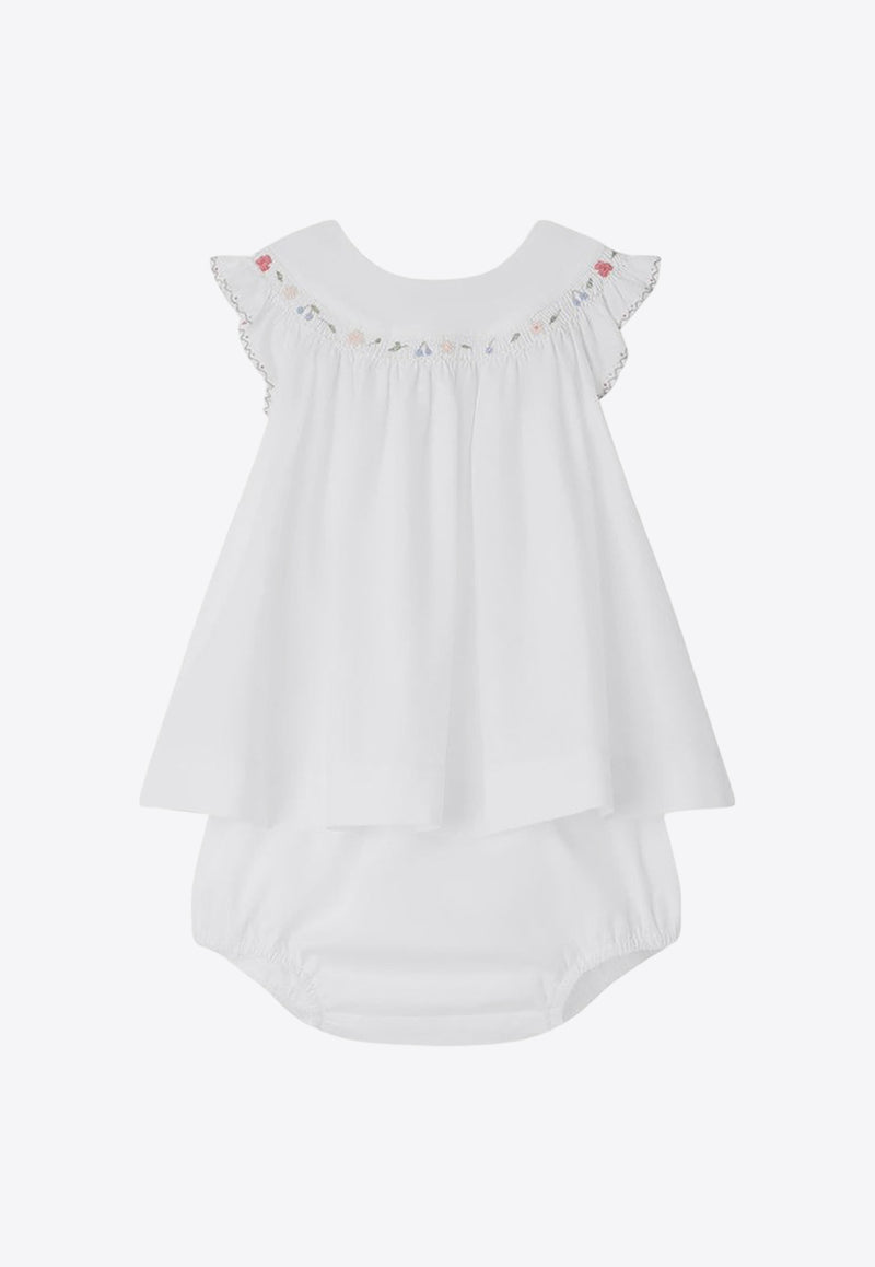 Bonpoint Baby Girls Amantine Floral Embroidered Dress White S04XDRW00006-ACO/O_BONPO-002