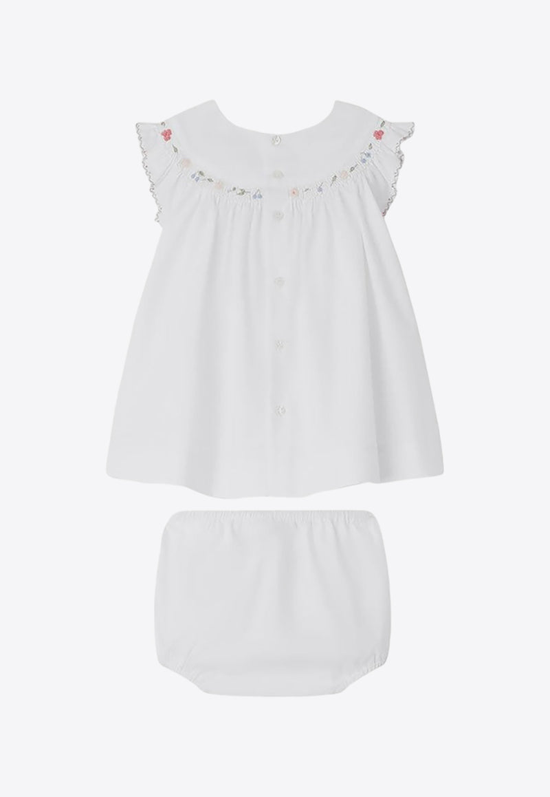 Bonpoint Baby Girls Amantine Floral Embroidered Dress White S04XDRW00006-ACO/O_BONPO-002