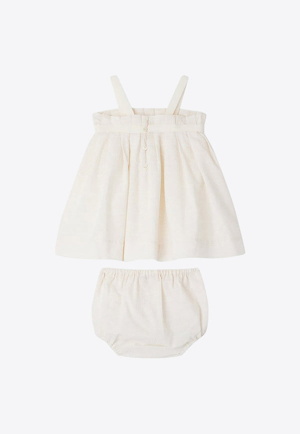 Bonpoint Baby Girls Flossie Dress with Matching Bloomers Beige S04XDRW00020CO/O_BONPO-003