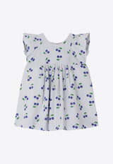 Bonpoint Baby Girls Lulu Cherry Print Dress Light Blue S04XDRW00025-BCO/O_BONPO-210A