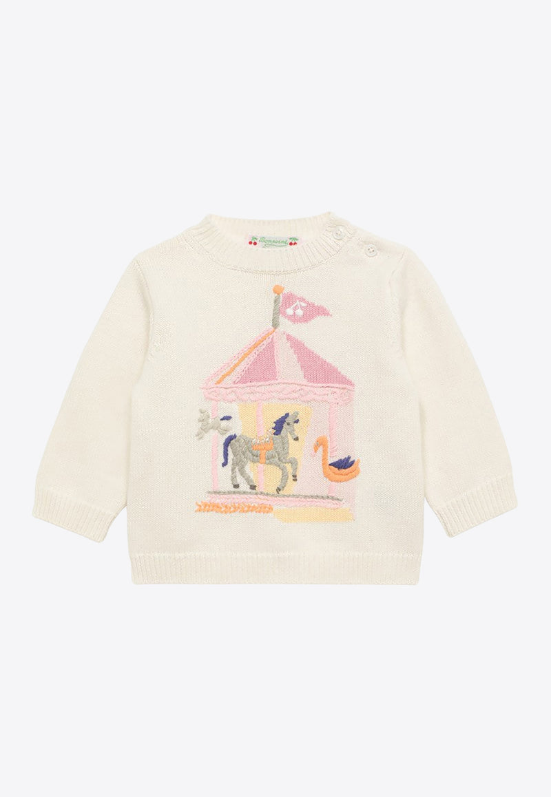 Bonpoint Baby Girls Almire Graphic-Embroidery Sweater S04XJUK00001CO/O_BONPO-903