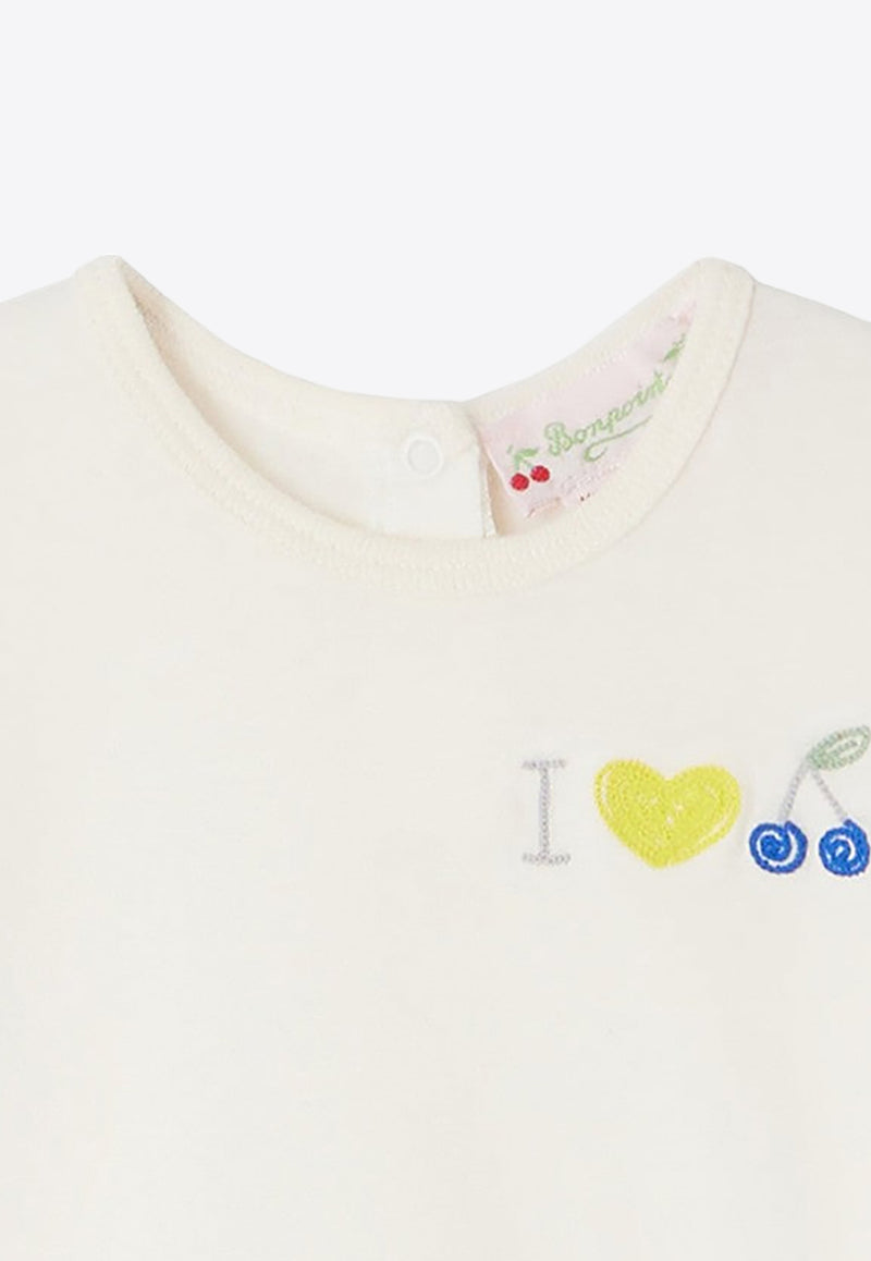 Bonpoint Baby Girls Cira Embroidered Crewneck T-shirt White S04XTSK00001-ACO/O_BONPO-102