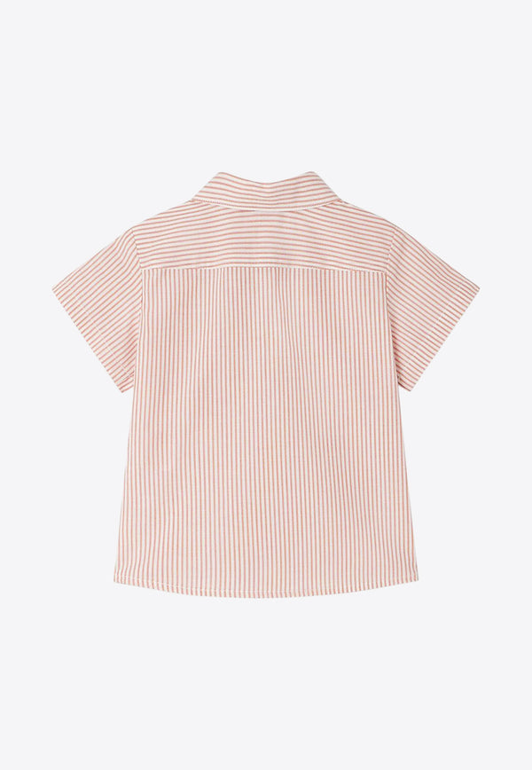 Bonpoint Babies Fredy Striped Button-Up Shirt Pink S04YSHW00011-ACO/O_BONPO-250A