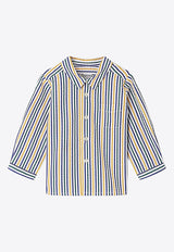 Bonpoint Baby Boys Malo Striped Long-Sleeved Shirt Blue S04YSHW0014-ACO/O_BONPO-273