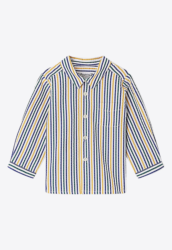 Bonpoint Baby Boys Malo Striped Long-Sleeved Shirt Blue S04YSHW0014-BCO/O_BONPO-273