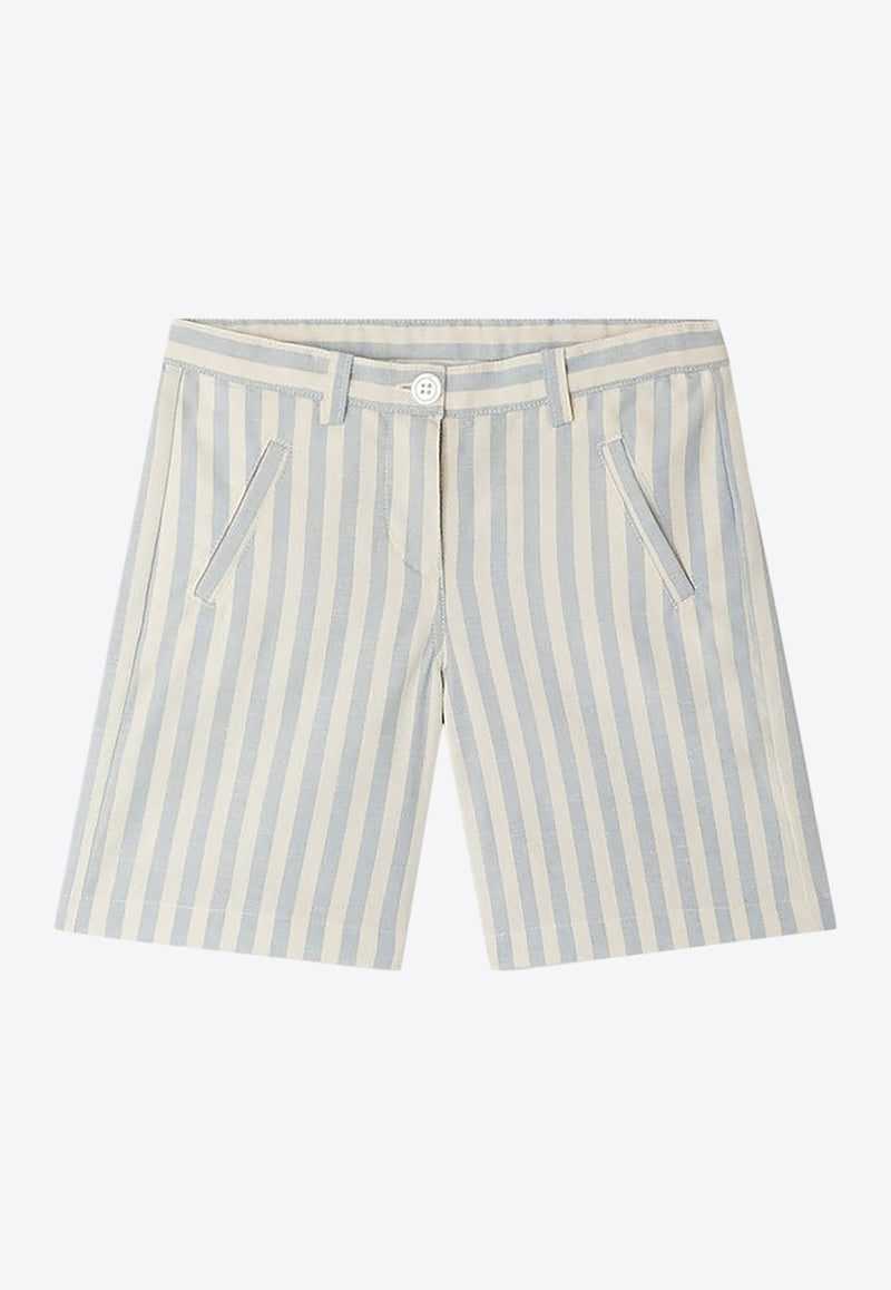 Bonpoint Girls Elista Striped Shorts Light Blue S05GBEW00011-ACO/Q_BONPO-210