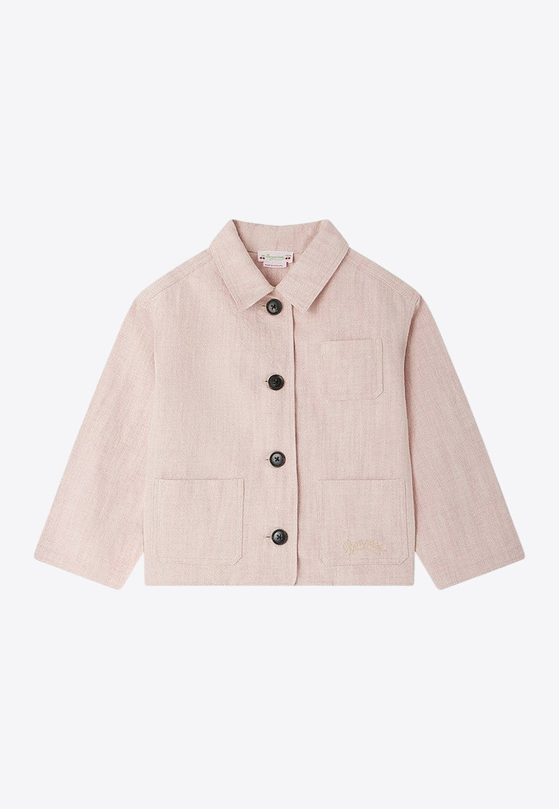 Bonpoint Girls Edith Linen-Blend Jacket Pink S05GJAW00001CO/Q_BONPO-023B