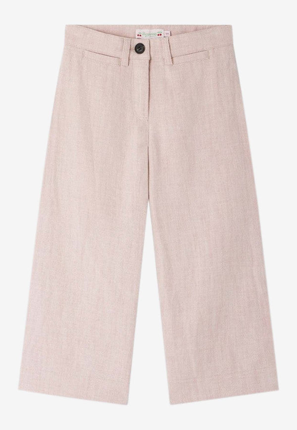 Bonpoint Girls Gersande Straight-Leg Pants Pink S05GPAW00002CO/Q_BONPO-023B