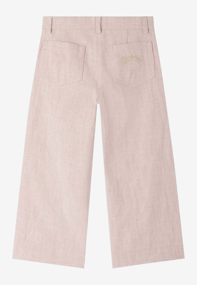 Bonpoint Girls Gersande Straight-Leg Pants Pink S05GPAW00002CO/Q_BONPO-023B