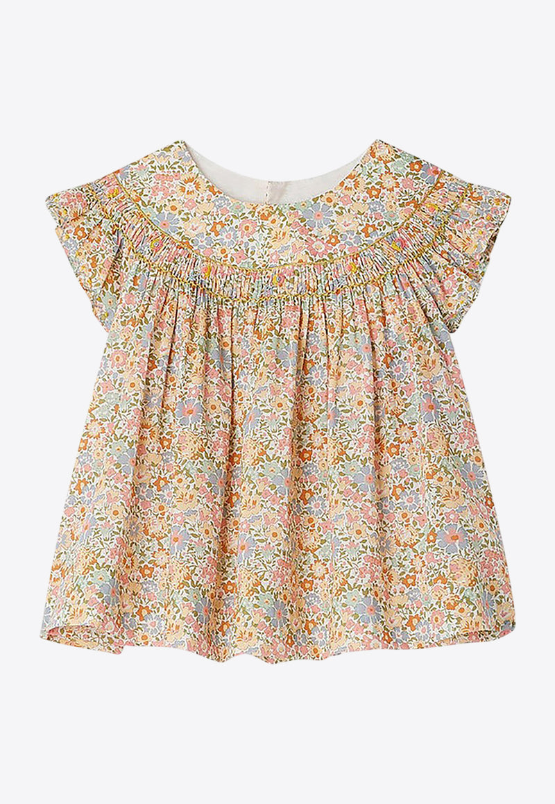 Bonpoint Baby Girls Eliotine Floral Print Top Pink S05XBLW00008-ACO/Q_BONPO-525C