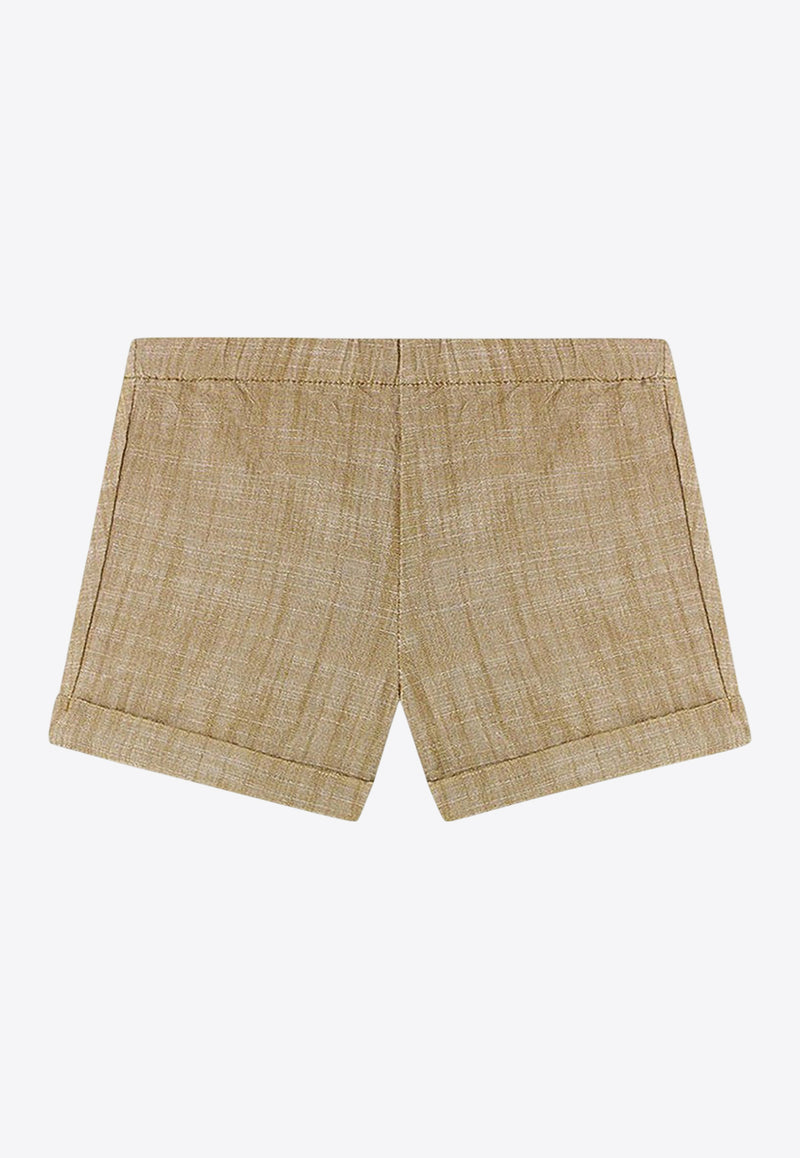 Bonpoint Babies Ecady Logo-Patch Shorts Brown S05YBEW00004-BCO/Q_BONPO-066