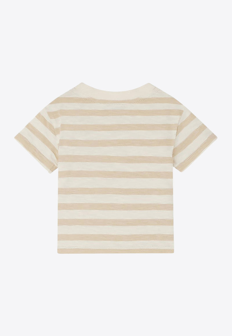 Bonpoint Babies Gaye Striped T-shirt Beige S05YTSK00007-ACO/Q_BONPO-260