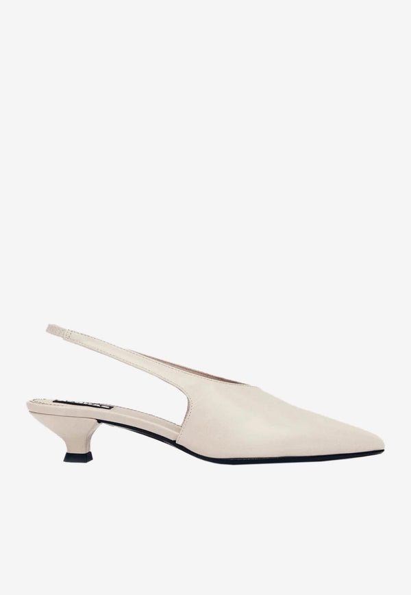 ALOHAS Eros 40 Leather Slingback Pumps Cream S100567-02_CREAM