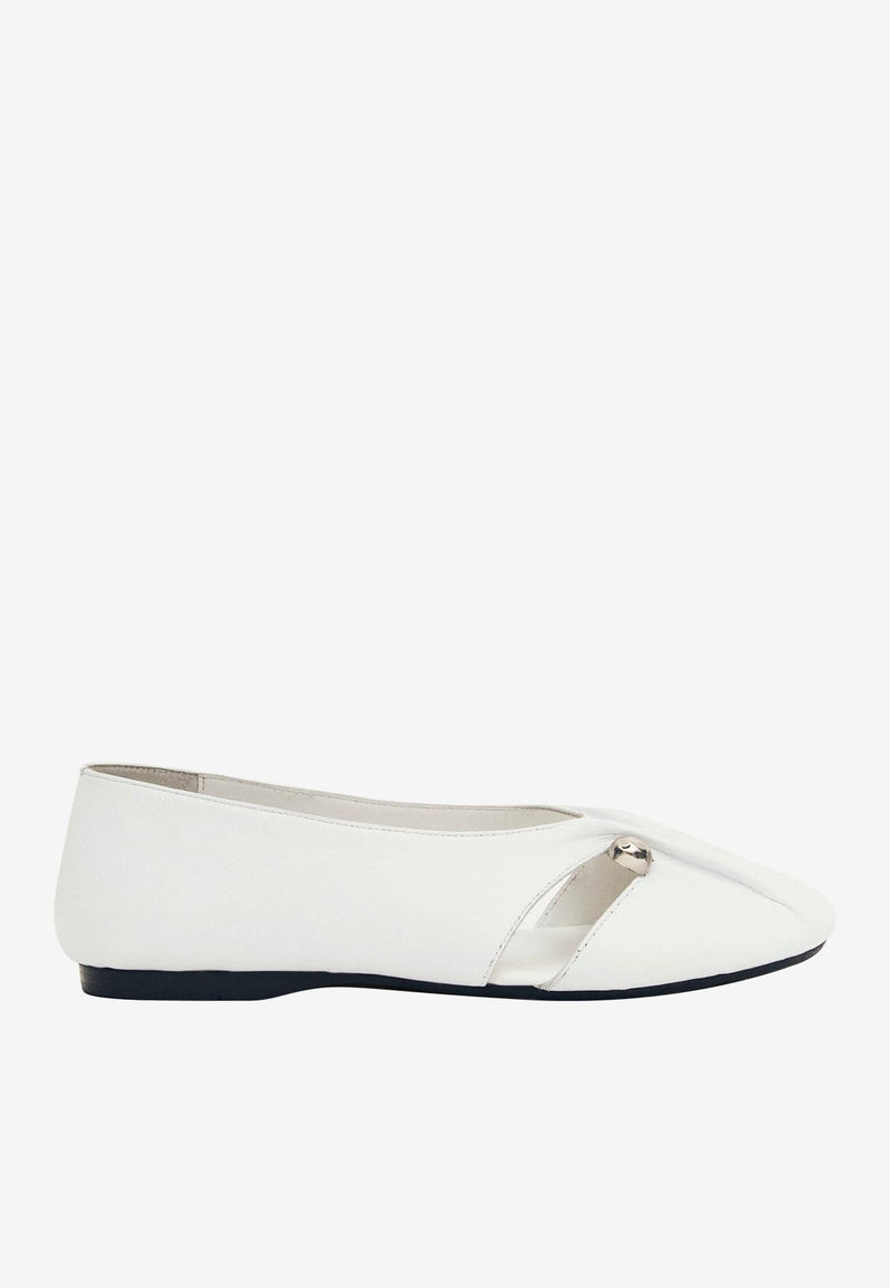 ALOHAS Ravena Leather Ballet Flats White S100784-03_WHITE