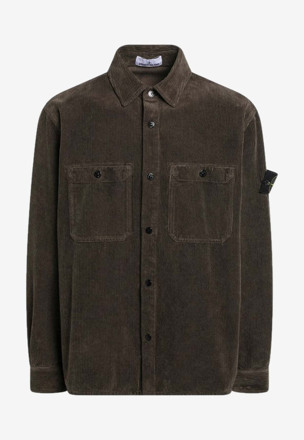 Stone Island Compass Logo Corduroy Shirt Green S151200012S0212/R_STONE-V0054