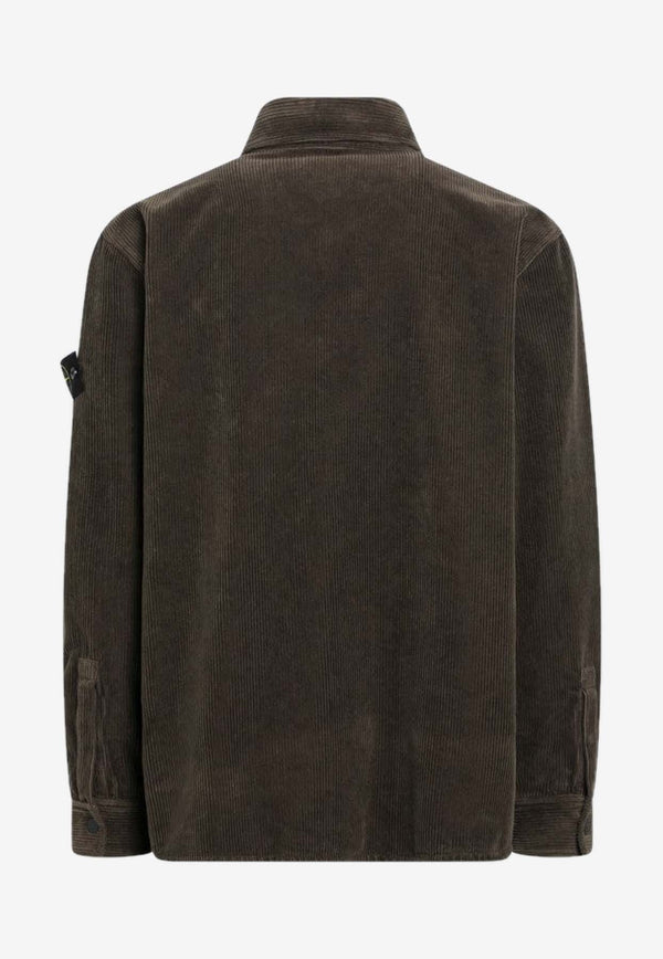Stone Island Compass Logo Corduroy Shirt Green S151200012S0212/R_STONE-V0054