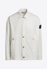 Stone Island Compass Patch Button-Up Jacket White S151200026S0063/Q_STONE-V0093