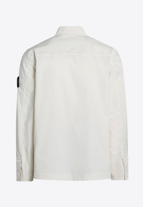 Stone Island Compass Patch Button-Up Jacket White S151200026S0063/Q_STONE-V0093