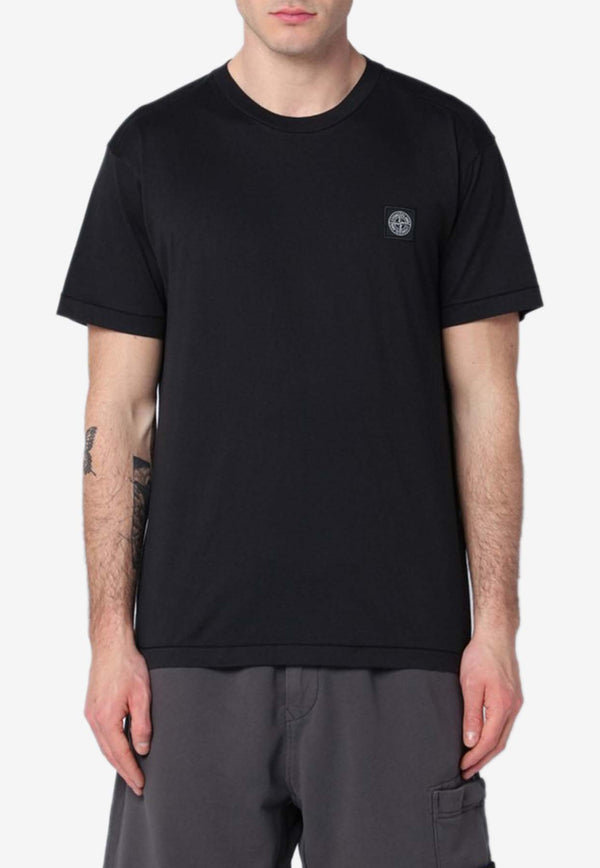 Stone Island Logo Patch Crewneck T-shirt Black S152100039S0013/Q_STONE-V0029