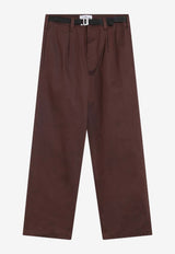 Stone Island Belted Straight-Leg Pants Brown S153100015S0X19/R_STONE-V0071