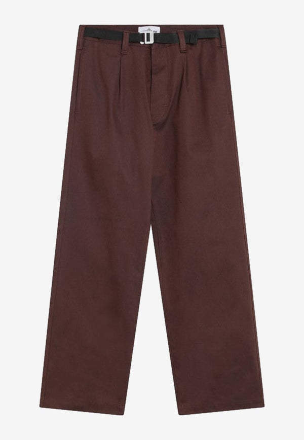 Stone Island Belted Straight-Leg Pants Brown S153100015S0X19/R_STONE-V0071