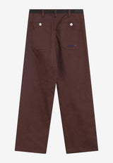 Stone Island Belted Straight-Leg Pants Brown S153100015S0X19/R_STONE-V0071