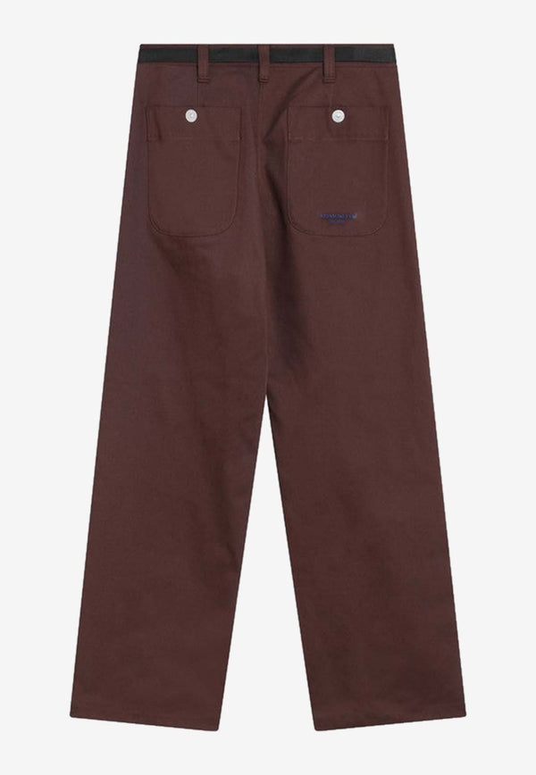 Stone Island Belted Straight-Leg Pants Brown S153100015S0X19/R_STONE-V0071