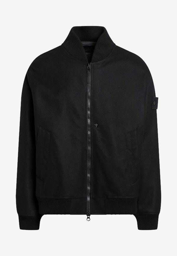 Stone Island Wool-Blend Bomber Jacket  Black S154100102S0F18/R_STONE-V0029