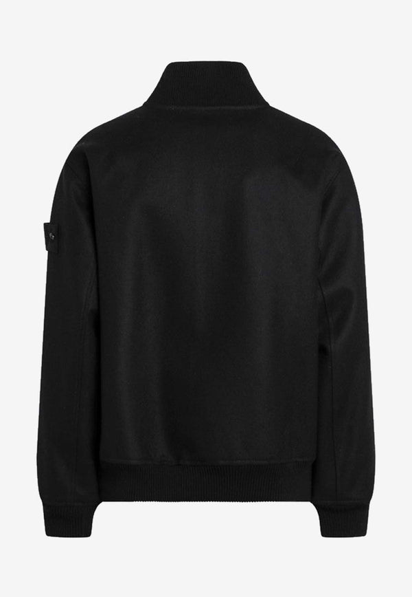 Stone Island Wool-Blend Bomber Jacket  Black S154100102S0F18/R_STONE-V0029