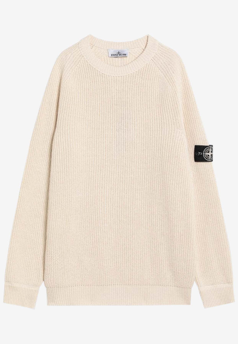 Stone Island Compass Patch Knitted Sweater Ivory S155100012S00TA/R_STONE-V0093