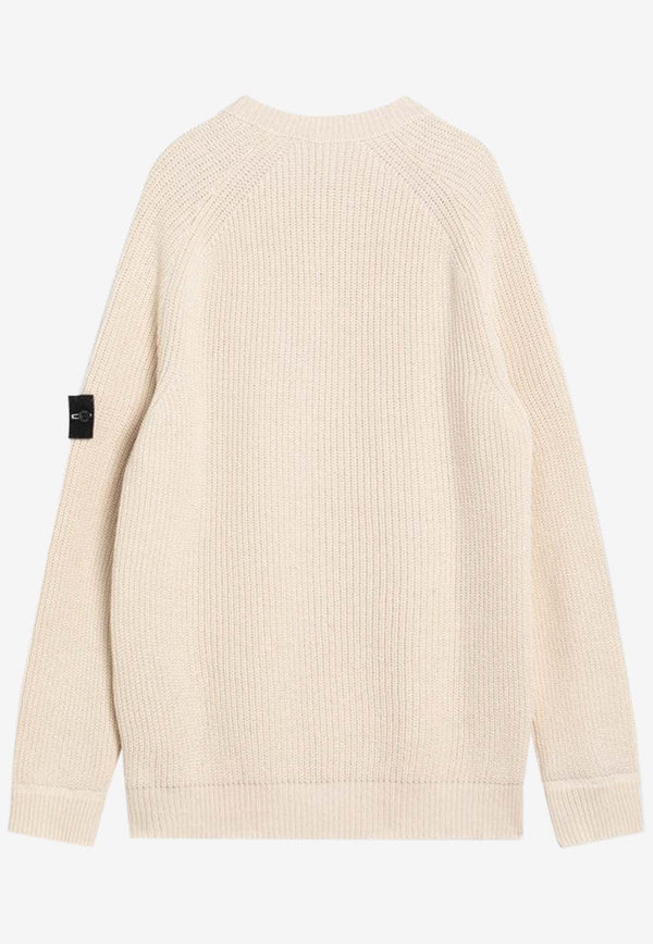 Stone Island Compass Patch Knitted Sweater Ivory S155100012S00TA/R_STONE-V0093