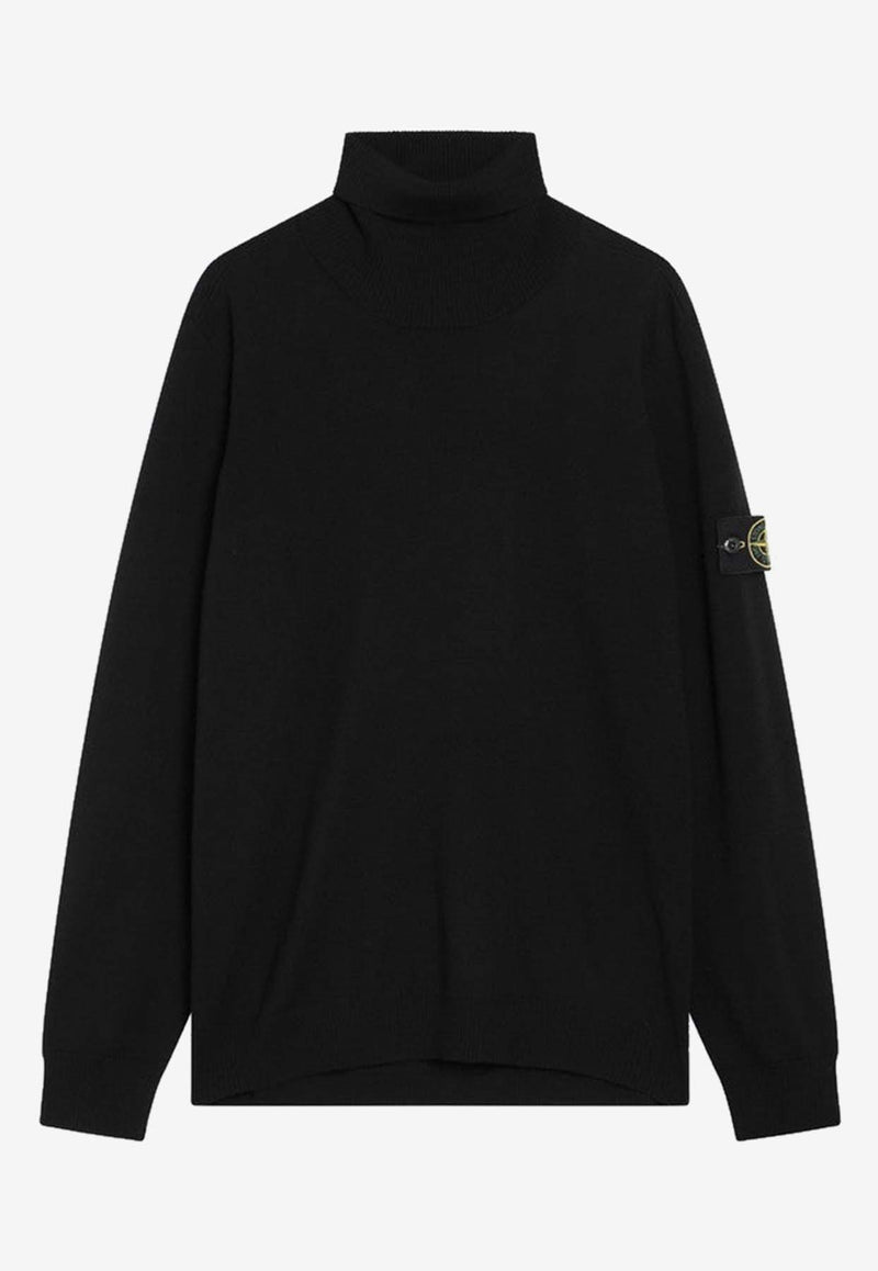 Stone Island Compass Patch Turtleneck Sweater Black S155100025S00C4/R_STONE-V0029
