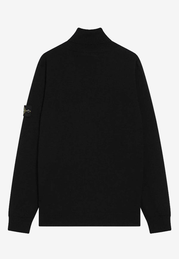 Stone Island Compass Patch Turtleneck Sweater Black S155100025S00C4/R_STONE-V0029