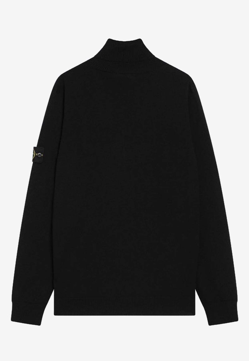 Stone Island Compass Patch Turtleneck Sweater Black S155100025S00C4/R_STONE-V0029