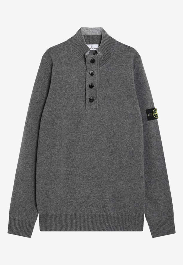 Stone Island Compass Patch Wool Sweater Gray S155100040S00A3/R_STONE-V0M6B
