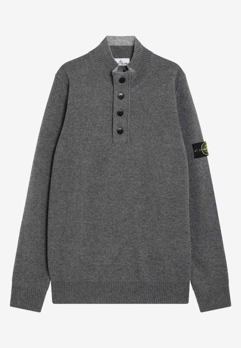 Stone Island Compass Patch Wool Sweater Gray S155100040S00A3/R_STONE-V0M6B
