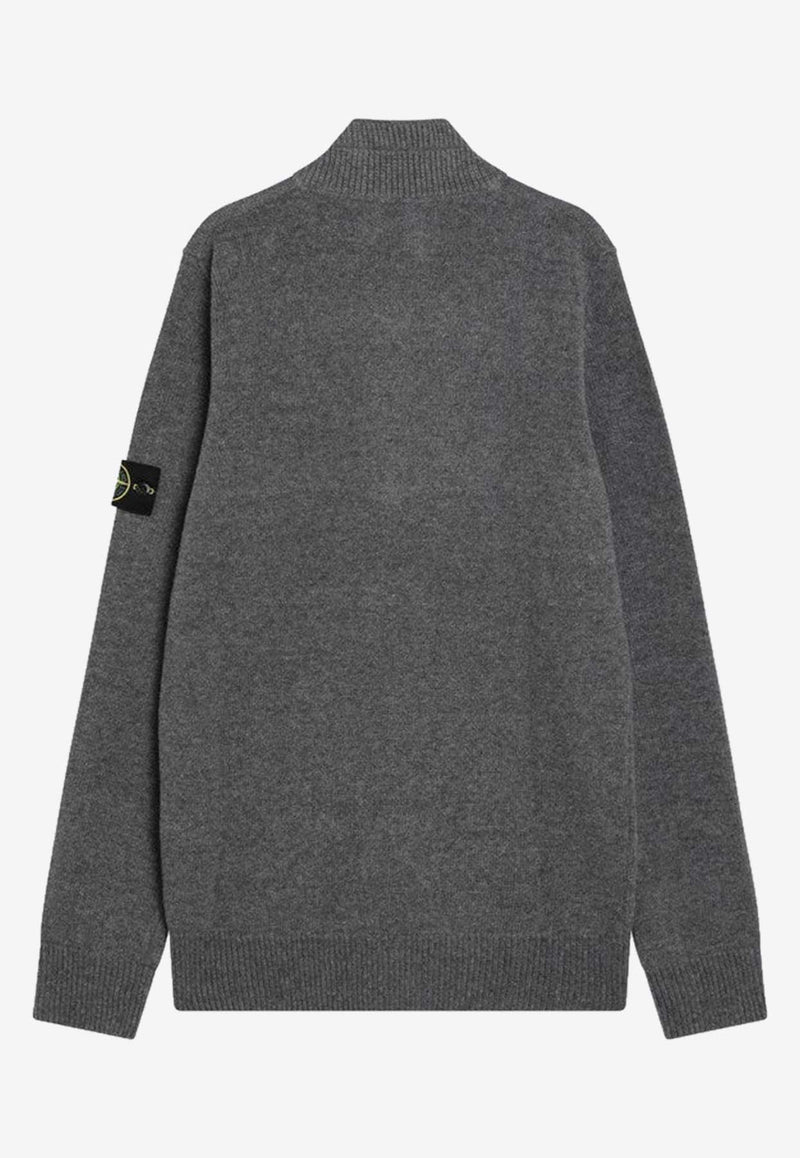 Stone Island Compass Patch Wool Sweater Gray S155100040S00A3/R_STONE-V0M6B